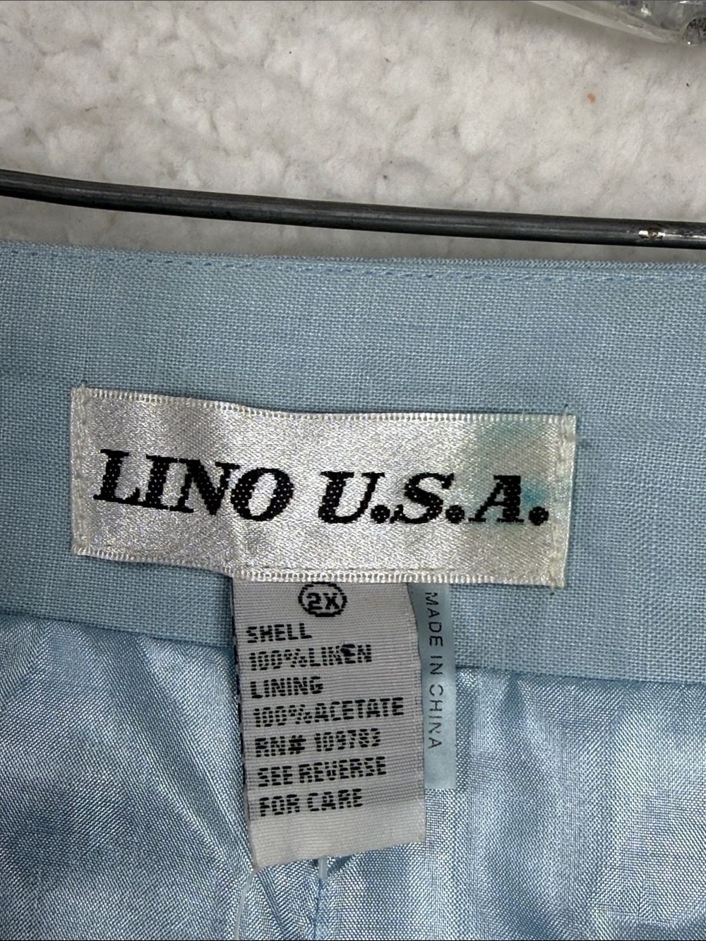 (N5)NWT LINO USA, Vintage Maxi Skirt, A-Line,100% Linen,Size 2X,Light Blue Women - Picture 10 of 12